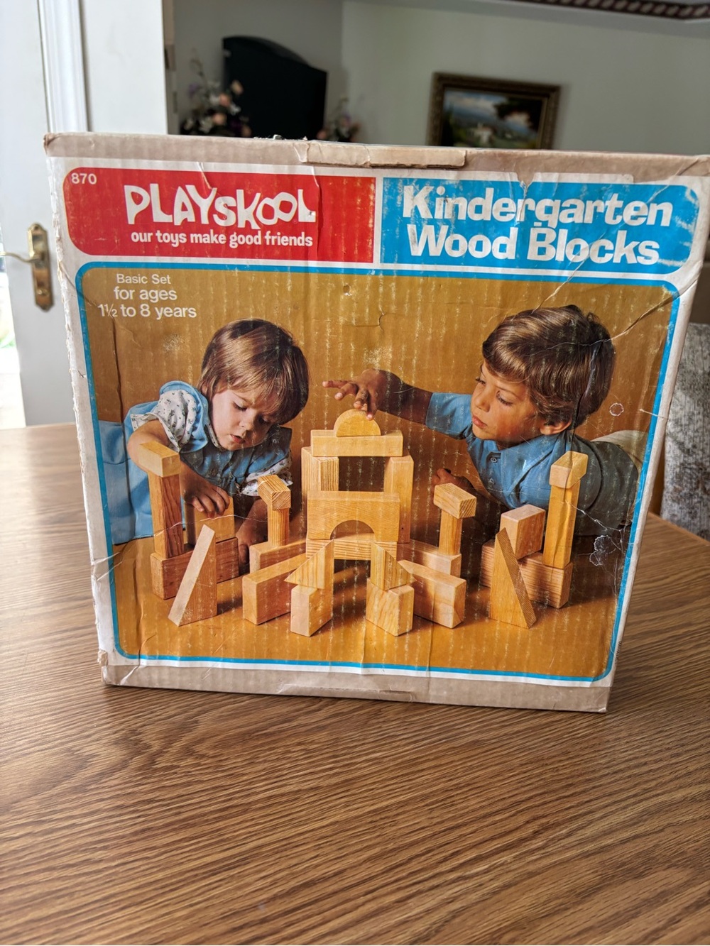 Vintage 1970 Playskool Kindergarten Wood Blocks
